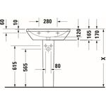 Duravit Waschtisch D-NEO m ÜL m HLB ohne Hahnloch 650x440mm weiß