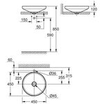 Grohe Aufsatzschale AIRIO rund d= 450mm alpinweiß