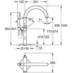 Grohe Einhand-Wannenbatterie ATRIO FMS, Bodenmontage supersteel
