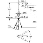Grohe Spültischb. ZEDRA SMARTCONTROL herausziehbare Dual-Spülbrause chrom