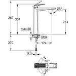 Grohe EH-WT-Batterie ALLURE BRILLIANT XL-Size, Griff mit Rändelstruktur chrom