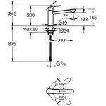 Grohe EH-Spb EUROSMART Vor-Fenster-Mont mittelh. Auslauf chrom