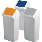 Wertstoffsammler 40l H747xB320xT366mm weiß blau m.Deckel DURABLE