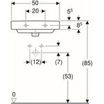 Geberit Handwaschbecken SMYLE Square 500x410mm mit Hahnloch mit Überlauf weiß