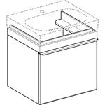 Geberit Waschtischunterschrank CITTERIO 584x554x504mm Fr Glas taupe/Korpus beige