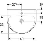 Geberit Waschtisch RENOVA mit Hahnloch mit Überlauf 550x450mm weiß