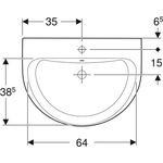 Geberit Waschtisch RENOVA mit Hahnloch mit Überlauf 700x520mm weiß