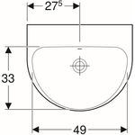 Geberit Waschtisch RENOVA o Hahnloch mit Überlauf 550x450mm weiß