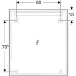 Geberit Lichtspiegel OPTION BASIC SQUARE LED-Bel oben Alu eloxiert 800x900x32mm