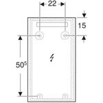 Geberit Lichtspiegel OPTION BASIC SQUARE LED-Bel oben Alu eloxiert 400x700x32mm