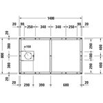 Duravit Fußgestell für Duschwanne Tempano 1400x800mm