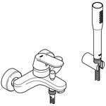 GROHE Einhand-Wannenbatterie Eurosmart C 1/2Zoll m Brausegarnitur chr