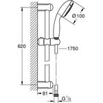 GROHE Brausestangenset Tempesta 100 BSt 600mm chr