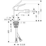 Einhebel-Bidetmischer AXOR CITTERIO M DN 15 m ZAG 1 1/4Zoll chrom