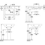 V&B Waschtisch SUBWAY 2.0 600x470mm, mit ÜL we C+