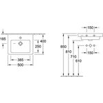 V&B Handwaschbecken SUBWAY 2.0 500x400mm m ÜL Use geschliffen we C+
