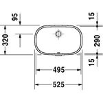 Duravit Einbauwaschtisch D-CODE m ÜL o HLB 495x290mm ohne Hahnloch weiß