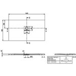 V&B Duschwanne SQUARO INFINITY R-eck1400x800x40mm stone white