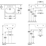 V&B Waschtisch O.NOVO 550x450mm ohne ÜL we