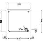 Duravit Quadrat-Duschwanne D-CODE mit Antislip, weiß 1000x1000x85mm