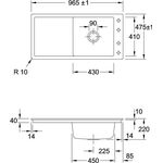 V&B Einbauspüle TIMELINE 60 FLAT 965x475mm Handbet. crema