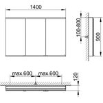 Keuco Spiegelschrank ROYAL MODULAR 2.0 Breite 1400mm Höhe 900mm Tiefe 120mm