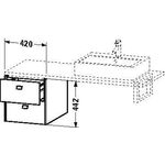 Duravit Konsolenunterschrank BRIOSO Griffe Frontfarbe 442x420x550mm we hgl