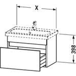 Duravit Waschtischunterbau DURASTYLE 368x580x398mm lichtblau matt/basalt matt