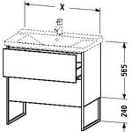 Duravit Waschtischunterbau XSQUARE 805x610x473mm basalt matt