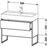 Duravit Waschtischunterbau XSQUARE 731x984x460mm weiß seidenmatt