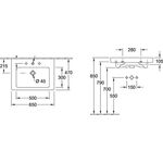 V&B Waschtisch SUBWAY 2.0 650x470mm, mit ÜL we