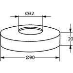 Kludi Messing-Rosette 90x20mm chr