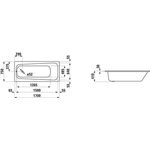 Laufen Einbau-Badewanne LAUFEN PRO 1700x750mm weiß