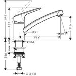 HG Einhebel-Spültischmischer 120 LOGIS DN 15 chrom