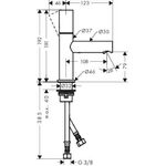 Einhebel-Waschtischmischer AXOR UNO 80 Zerogriff brushed nickel