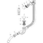 Ab-/Überlaufgarnitur AXOR FLEXAPLUS S mit Fertigset, für Normalwannen chrom