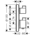 HG Fertigmontageset ECOSTAT S f UP-Thermostat 2 Verbraucher mattweiß