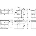 Laufen Waschtisch LAUFEN PRO S 850x460mm m ÜL 3 HL-Ausf. weiß LCC