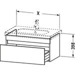 Duravit Waschtischunterbau DURASTYLE 453x600x398mm graphit matt/weiß matt