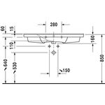 Duravit Möbelwaschtisch P3 Comforts m ÜL HLB 1050x500mm 1 Hahnloch weiß WG