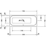 Duravit Rechteck-Whirlwanne HAPPY D.2 150 l 1700x700 we 1 RS re Combi-System L