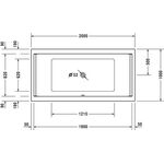Duravit Rechteck-Whirlwanne STARCK 309 l 2000x1000mm we 2 RS Jet-System