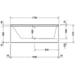 Duravit Rechteck-Whirlwanne P3 Comforts 165 l 170x75 we 1 RS li Combi-System E