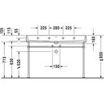 Duravit Waschtisch VERO AIR m ÜL HLB 1200x470mm o Hahnloch weiß WG