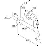 Kludi Waschtisch-Einhandmischer BOZZ UP 2L Ausldg Wandauslauf 230mm ma-sw