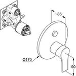 Kludi UP-Wafü- u Brause-EHM ZENTA SL Push Feinbau-Set m FE chr