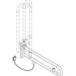 Hewi Stützklappgr. E-Ausführ. SERIE 801 drehbar, Spültaste 850mm signalweiß