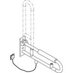 Hewi Stützklappgr. E-Ausführ. SERIE 801 Spültaste, mit Armpolster 700mm umbra