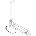 Hewi Stützklappgr. E-Ausführ. SERIE 801 Spültaste mit Armpolster 850mm lichtgrau
