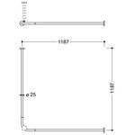 Hewi Vorhangstange hgrau PG tiefmatt 1187x1187mm 24 R.